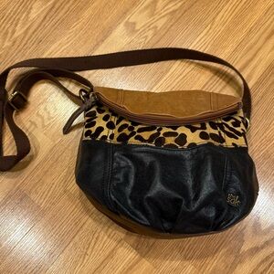 The Sak‎ Black Brown pony Hair Animal Print Shoulder Bag